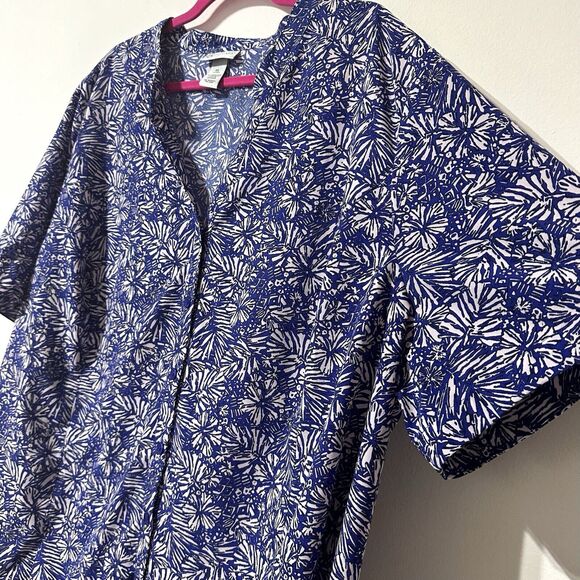 Catherines Women’s Blouse Size 3X 26 28 W Print Short Sleeve Button Front Shirt - Picture 5 of 8